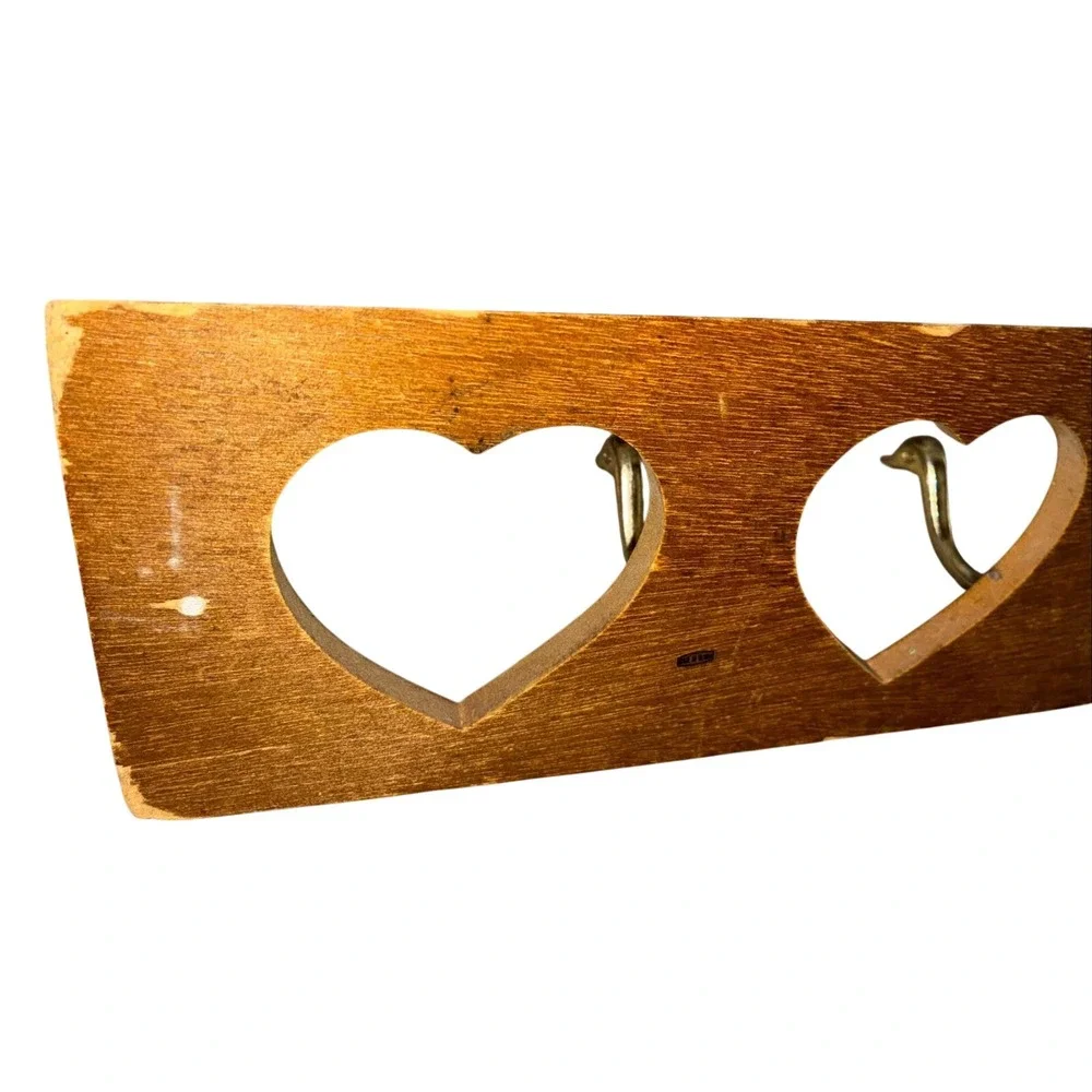 Heart Cut Out Coat Rack Goose Head 4 Peg 24